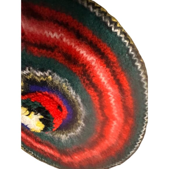 Hand-Knitted Scottish Beret Hat Royal Stewart 100% Pure Wool Red Green Multi - Picture 3 of 5